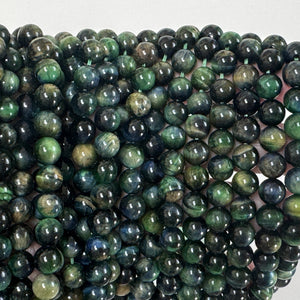 Multicolor Tiger Eye 8mm round gemstone beads 15.5" strand - Oz Beads 