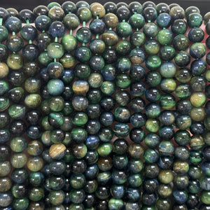 Multicolor Tiger Eye 8mm round gemstone beads 15.5" strand - Oz Beads 