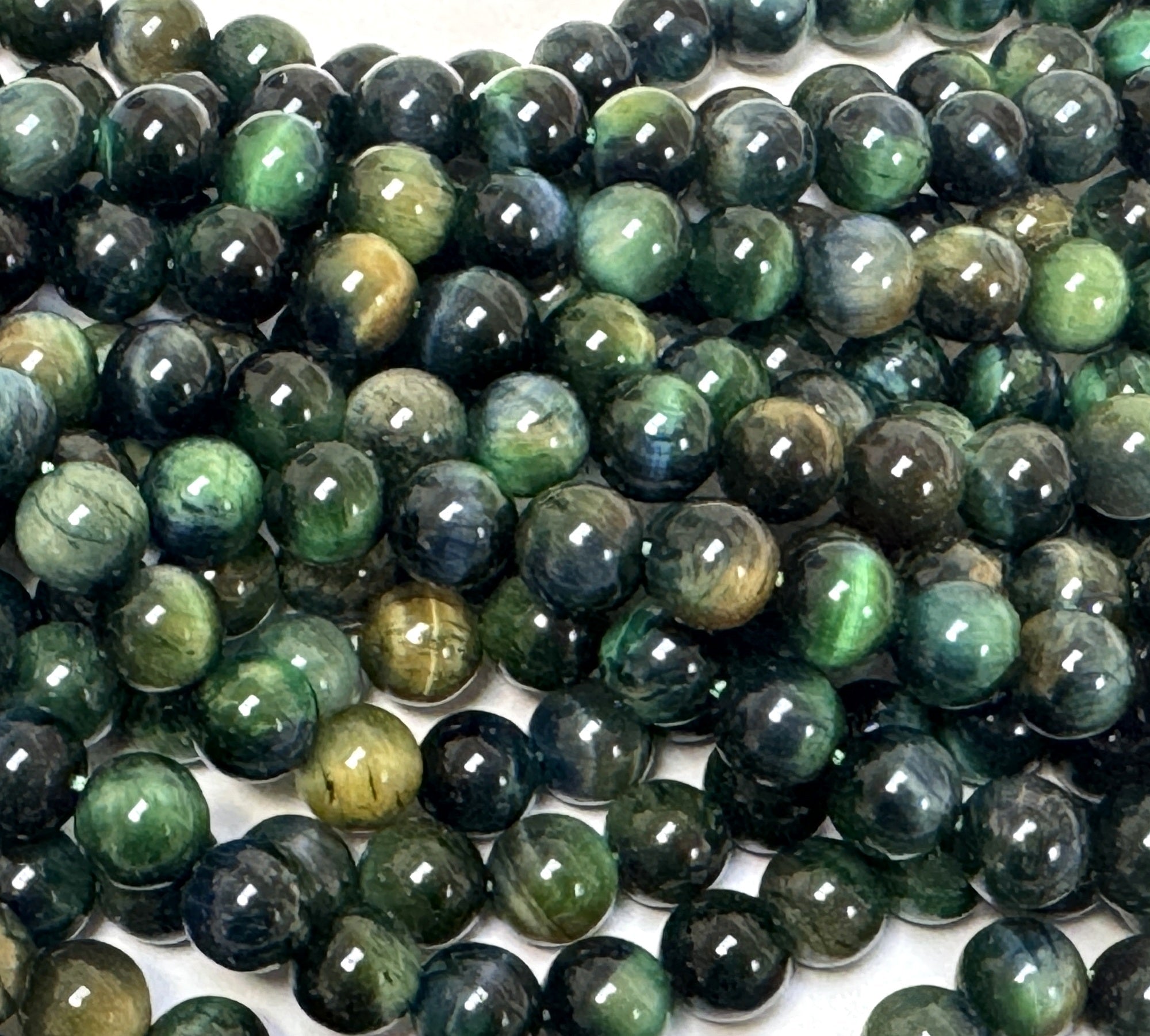 Multicolor Tiger Eye 8mm round gemstone beads 15.5" strand - Oz Beads 