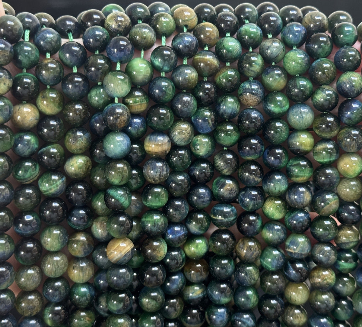 Multicolor Tiger Eye 8mm round gemstone beads 15.5" strand - Oz Beads 