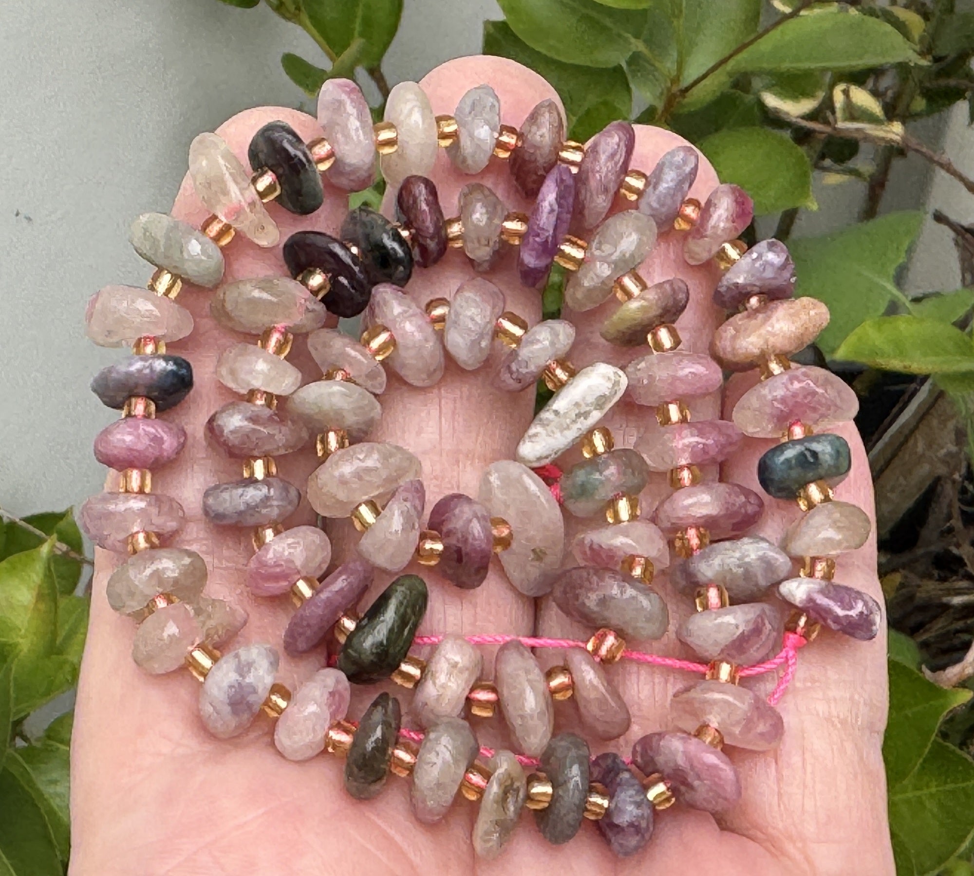 Multicolor Tourmaline 10x5mm freeform rondelle nuggets natural gemstone beads 16" strand - Oz Beads 