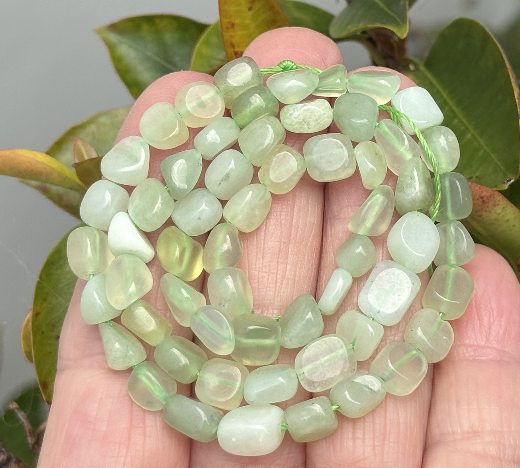 New Jade 6-8mm nuggets natural gemstone pebble beads 15.5" strand - Oz Beads 