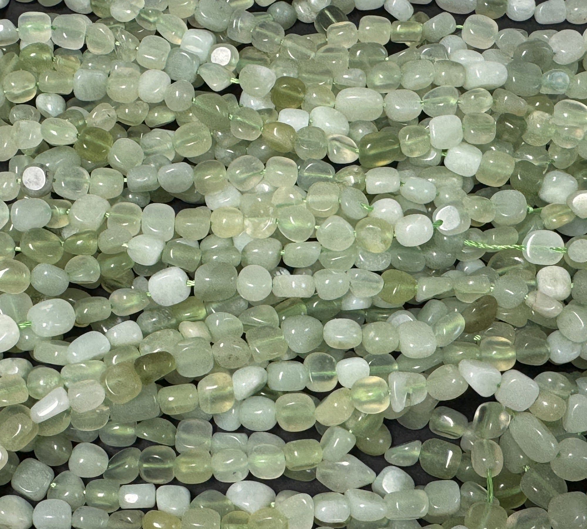 New Jade 6-8mm nuggets natural gemstone pebble beads 15.5" strand - Oz Beads 