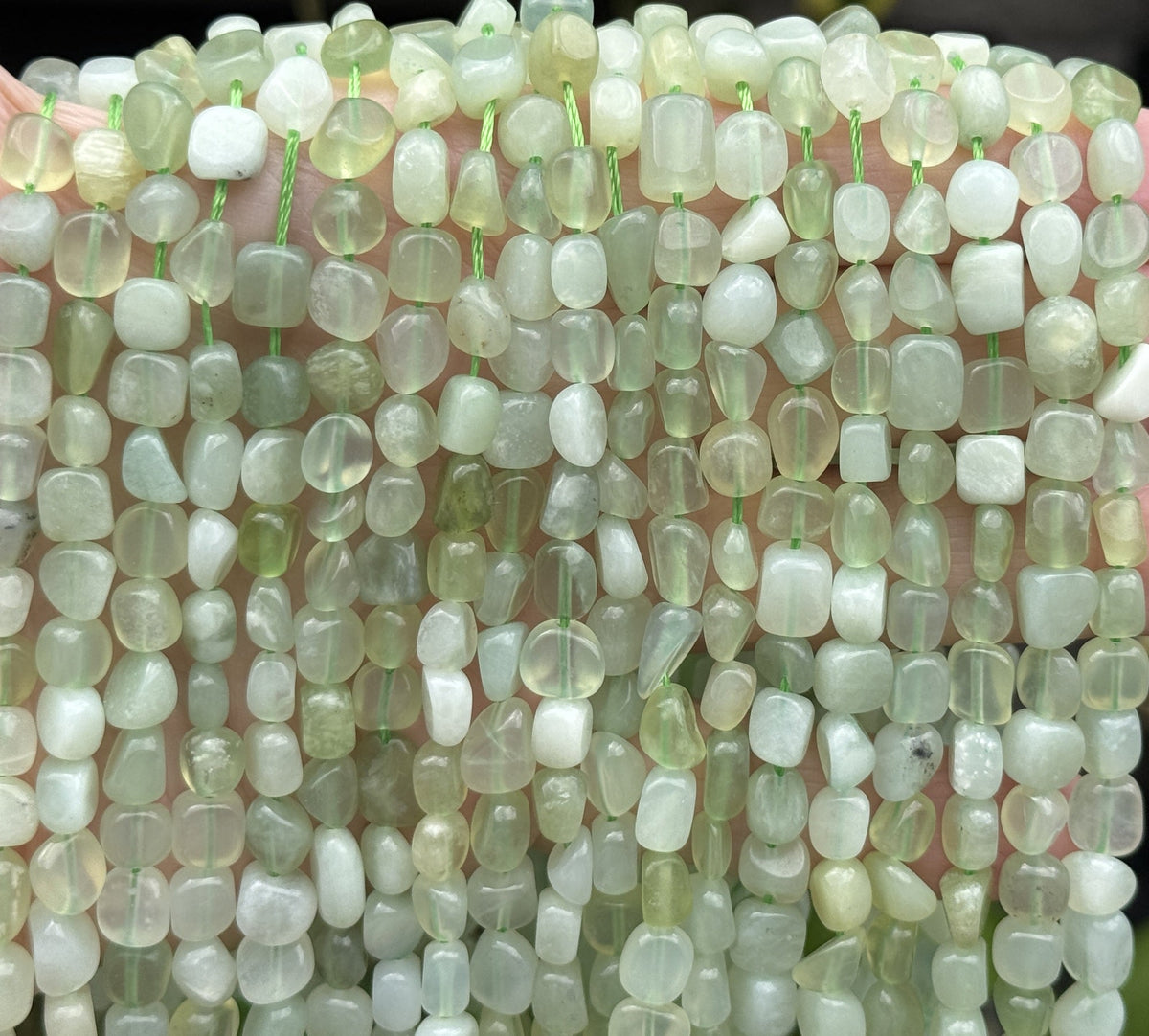 New Jade 6-8mm nuggets natural gemstone pebble beads 15.5" strand - Oz Beads 