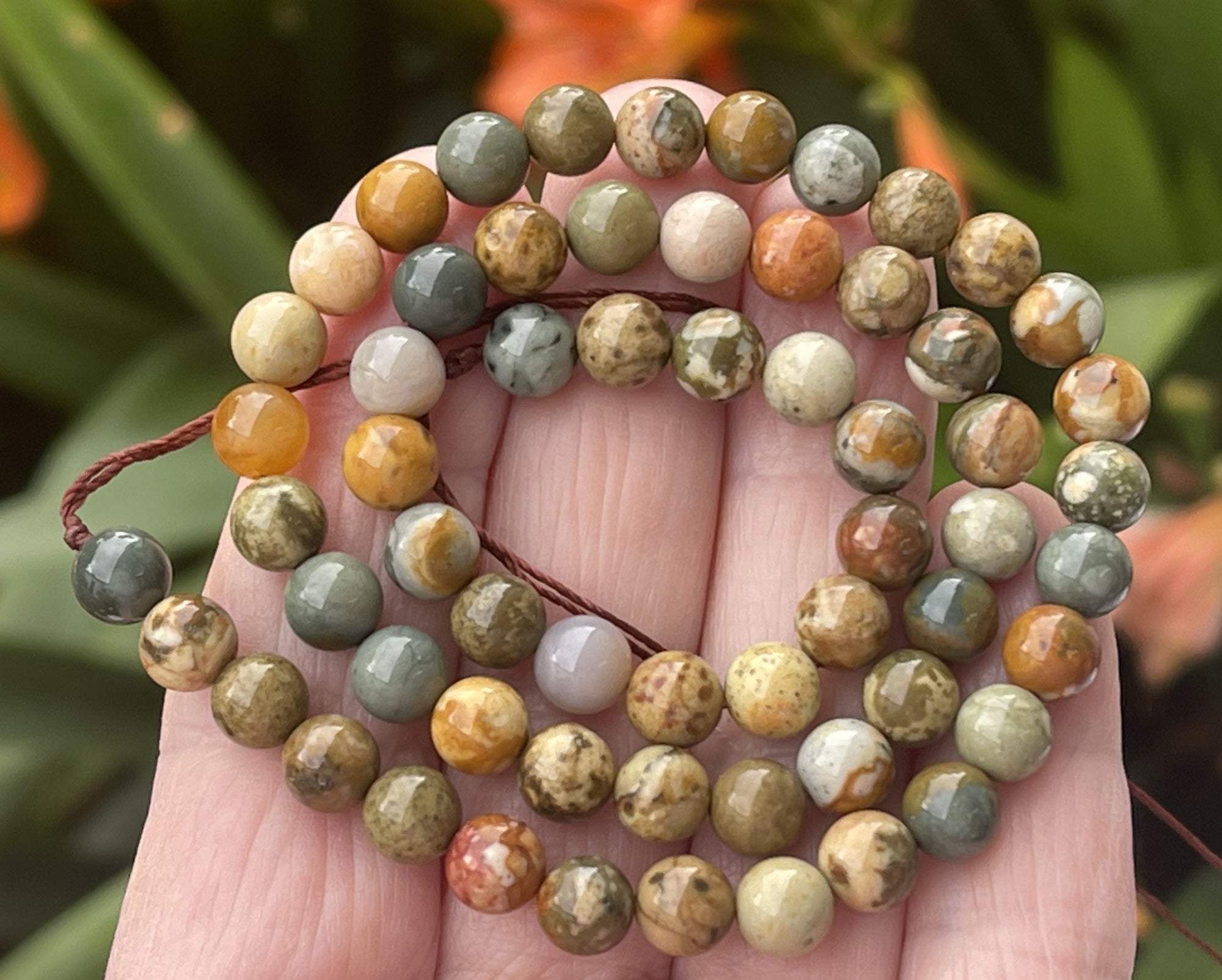 New Ocean Jasper 6mm round natural gemstone beads 15.5" strand