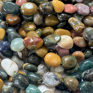 Ocean Jasper 6x8mm nuggets natural gemstone beads 40cm strand - Oz Beads 
