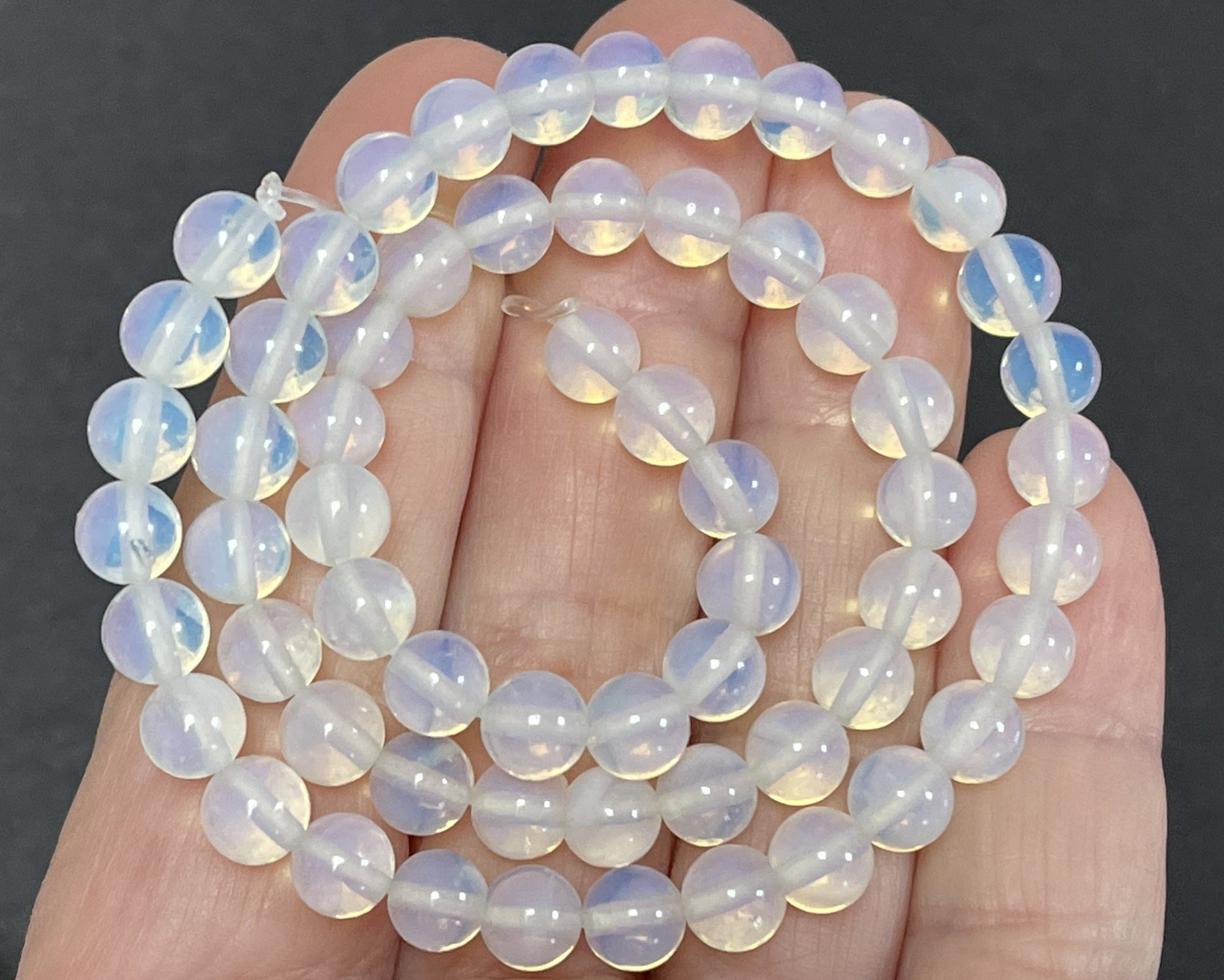 Opalite 6mm round beads 15" strand - Oz Beads 