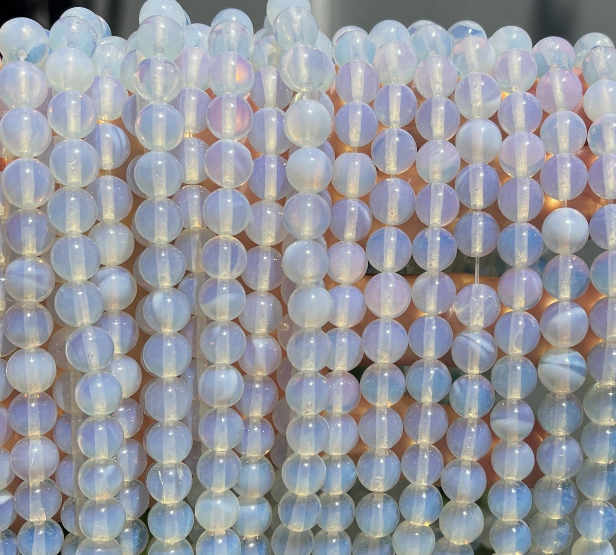 Opalite 8mm round beads 15" strand - Oz Beads 