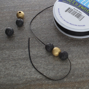 Opelon Black Stretch Fiber Cord Variety Pack 4 sizes 22.8 meters each - Oz Beads