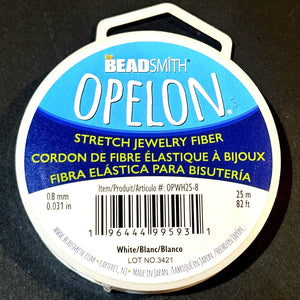 Opelon 0.8mm stretch jewelry fiber elastic cord, 25 meter spool NEW - Oz Beads 
