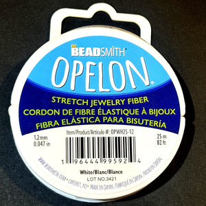 Opelon 1.2mm stretch jewelry fiber elastic cord, 25 meter spool NEW - Oz Beads 