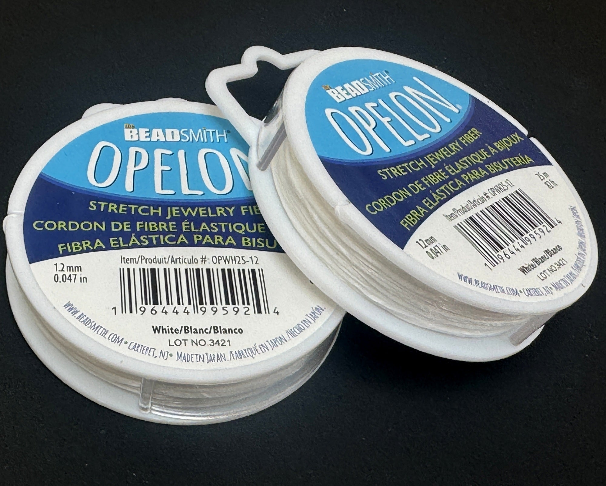 Opelon 1.2mm stretch jewelry fiber elastic cord, 25 meter spool NEW - Oz Beads 