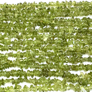 Peridot 5-8mm chip beads natural gemstone chips 40cm strand - Oz Beads 