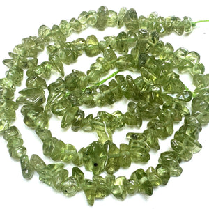 Peridot 5-8mm chip beads natural gemstone chips 40cm strand - Oz Beads 