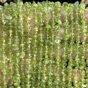 Peridot 5-8mm chip beads natural gemstone chips 40cm strand - Oz Beads 