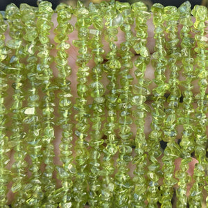 Peridot 5-8mm chip beads natural gemstone chips 40cm strand - Oz Beads 
