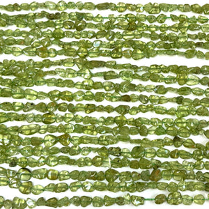 Peridot 5-8mm nuggets natural gemstone beads 40cm strand - Oz Beads 