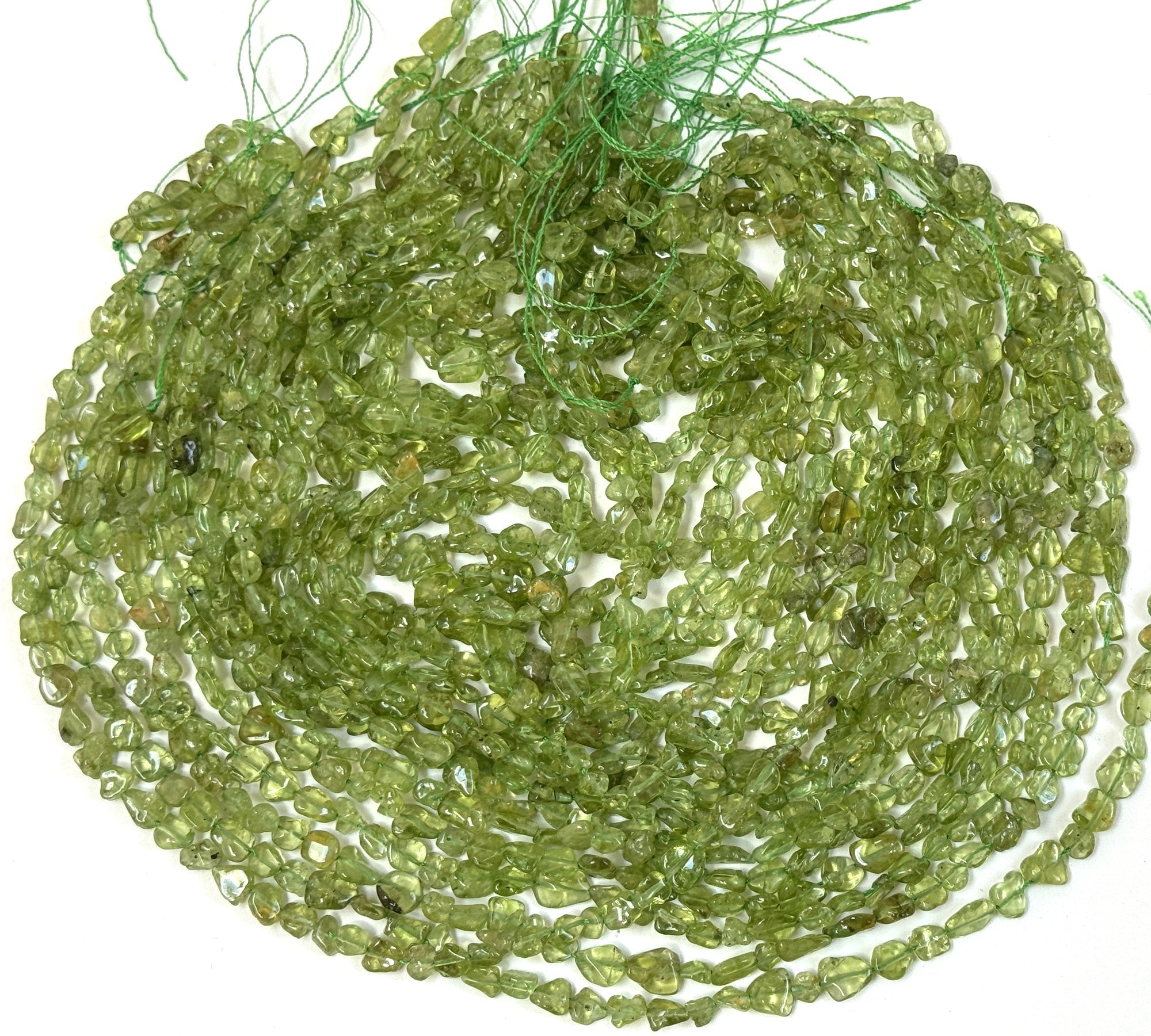 Peridot 5-8mm nuggets natural gemstone beads 40cm strand - Oz Beads 