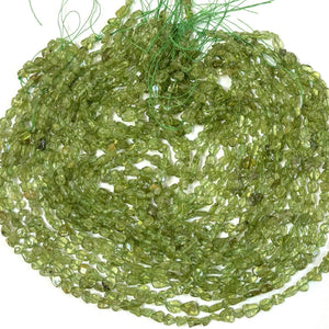 Peridot 5-8mm nuggets natural gemstone beads 40cm strand - Oz Beads 