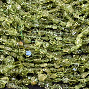 Peridot 5-8mm nuggets natural gemstone beads 40cm strand - Oz Beads 