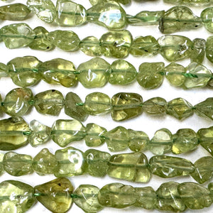 Peridot 5-8mm nuggets natural gemstone beads 40cm strand - Oz Beads 