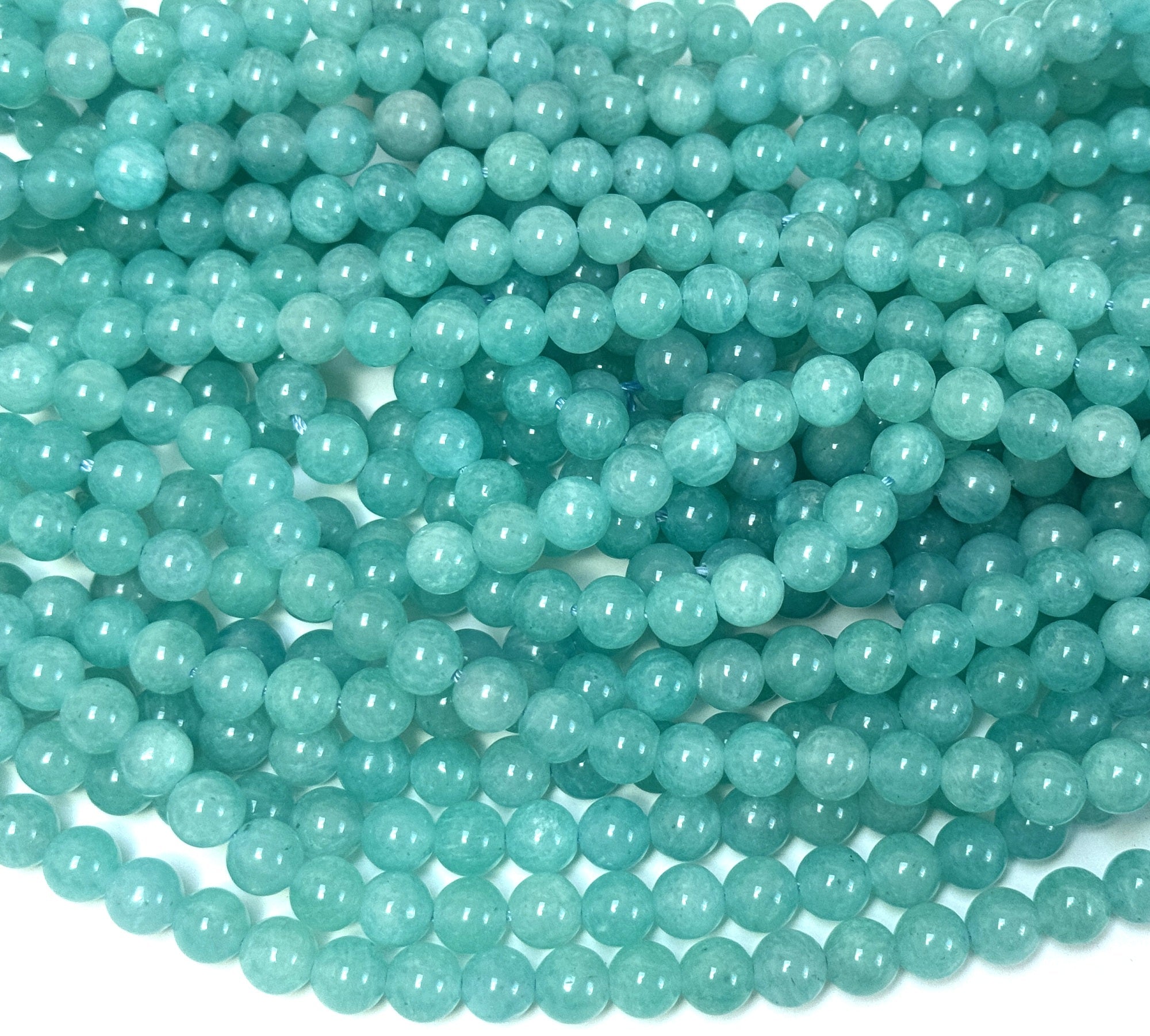 Peru Amazonite 6mm round natural gemstone beads 15.5" strand