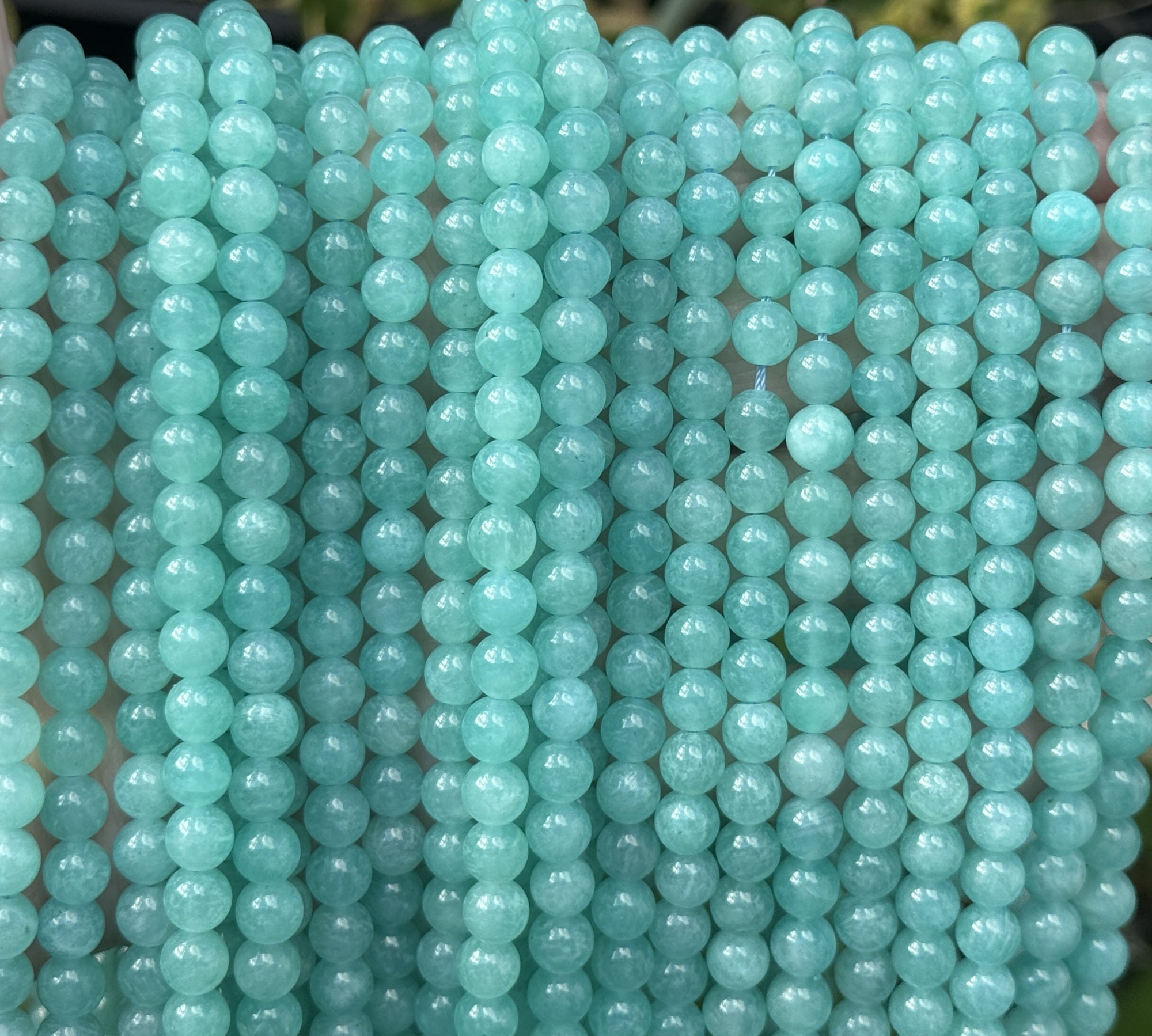 Peru Amazonite 6mm round natural gemstone beads 15.5" strand