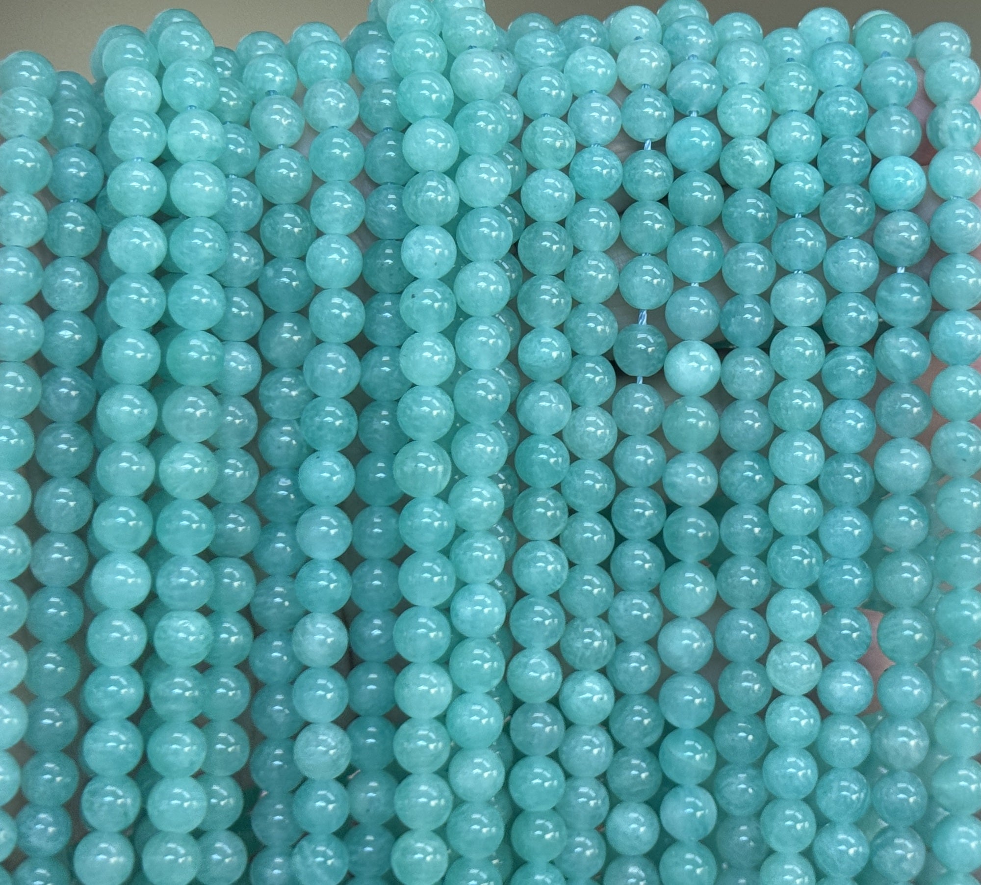 Peru Amazonite 6mm round natural gemstone beads 15.5" strand