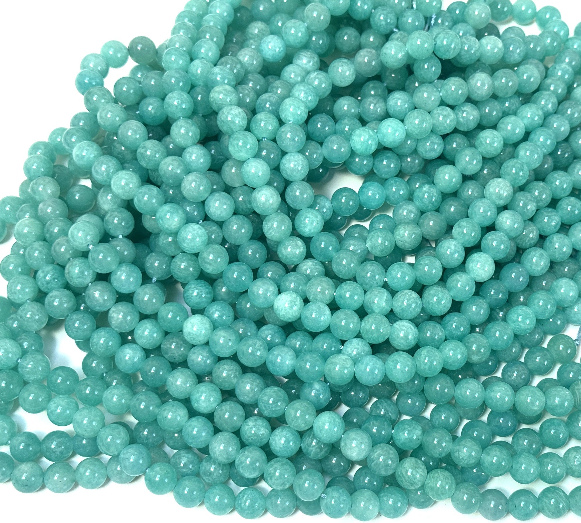 Peru Amazonite 8mm round natural gemstone beads 15.5" strand