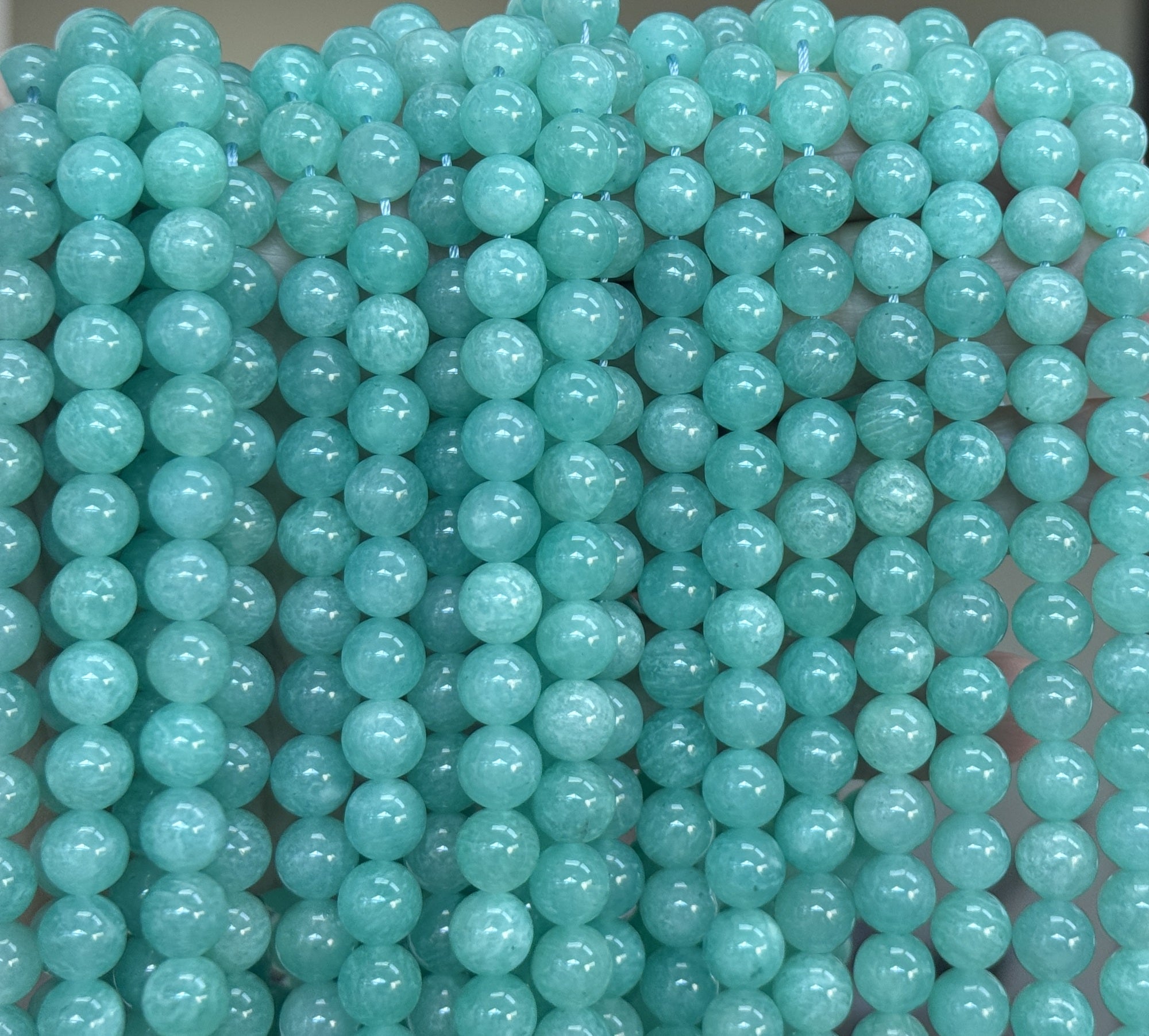 Peru Amazonite 8mm round natural gemstone beads 15.5" strand