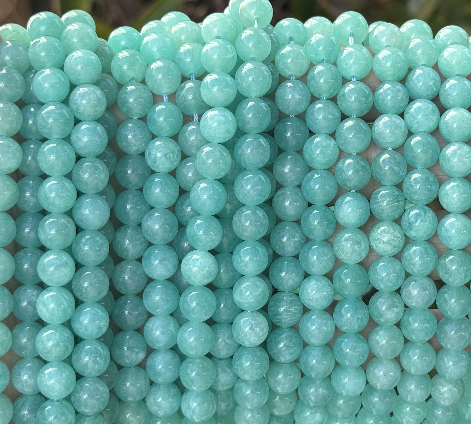 Peru Amazonite 8mm round natural gemstone beads 15.5" strand