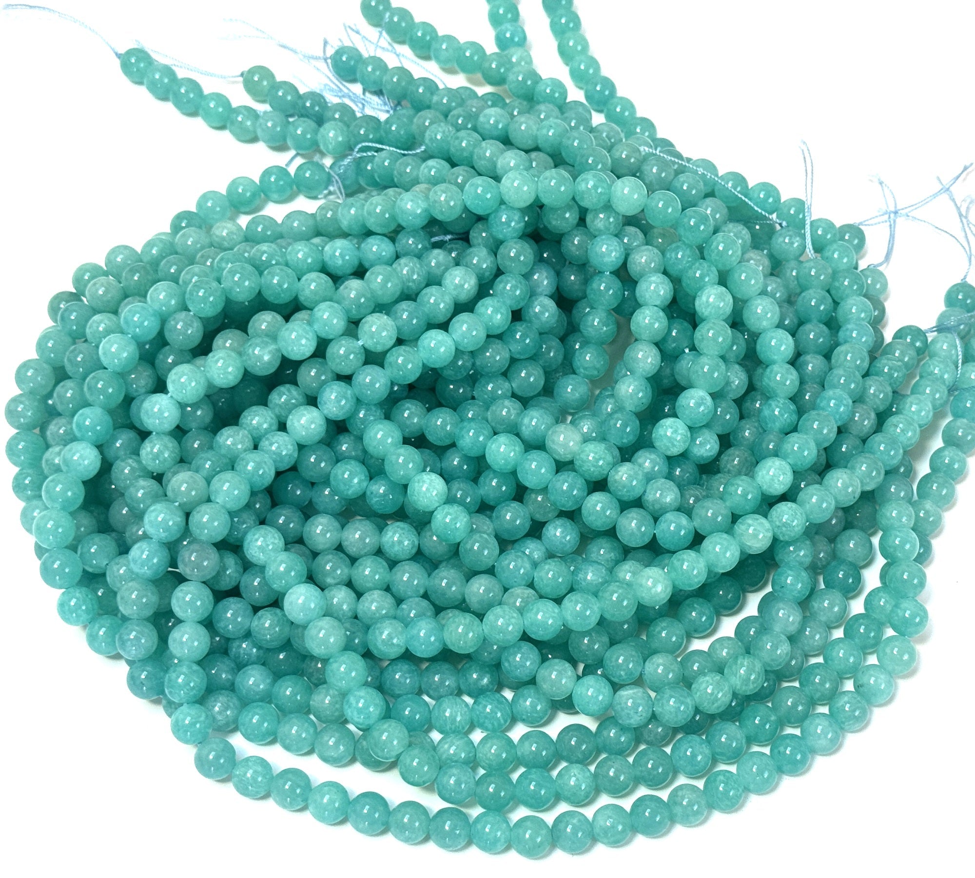 Peru Amazonite 8mm round natural gemstone beads 15.5" strand