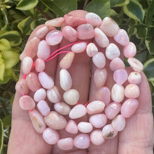 Peruvian Pink Opal 6-10mm nuggets natural gemstone pebble beads 16" strand - Oz Beads 