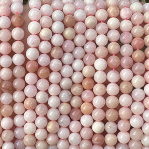 Peruvian Pink Opal 6mm round natural gemstone beads 15.5" strand - Oz Beads 
