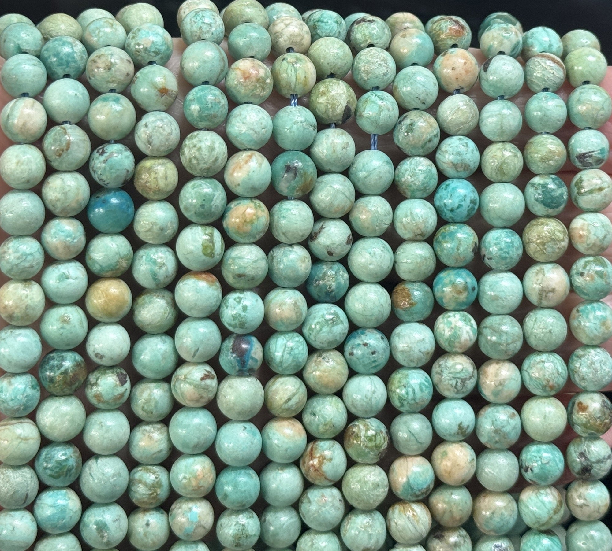 Peruvian Turquoise 6mm round natural gemstone beads 15.5" strand