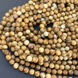 Picture Jasper 10mm round natural gemstone beads 39cm strand - Oz Beads 