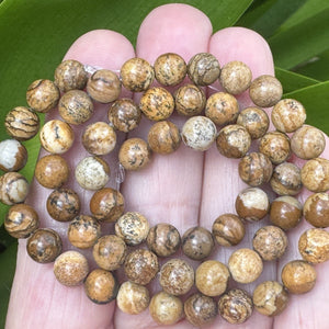 Picture Jasper polished 6mm round gemstone beads 15" strand - Oz Beads 