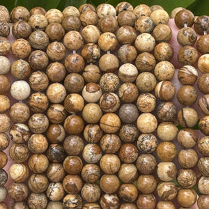 Picture Jasper polished 6mm round gemstone beads 15" strand - Oz Beads 