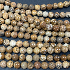 Picture Jasper polished 6mm round gemstone beads 15" strand - Oz Beads 
