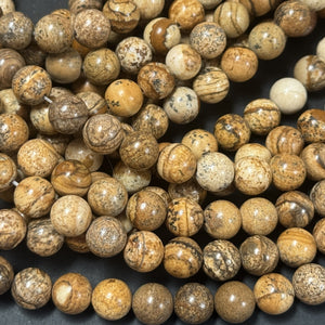 Picture Jasper polished 8mm round gemstone beads 15.5" strand - Oz Beads 