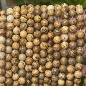 Picture Jasper polished 8mm round gemstone beads 15.5" strand - Oz Beads 