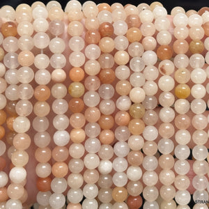 Pink Peach Aventurine 6mm round natural gemstone beads 15" strand - Oz Beads 