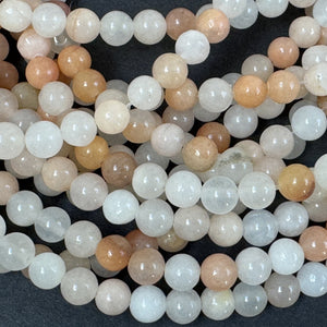 Pink Peach Aventurine 6mm round natural gemstone beads 15" strand - Oz Beads 