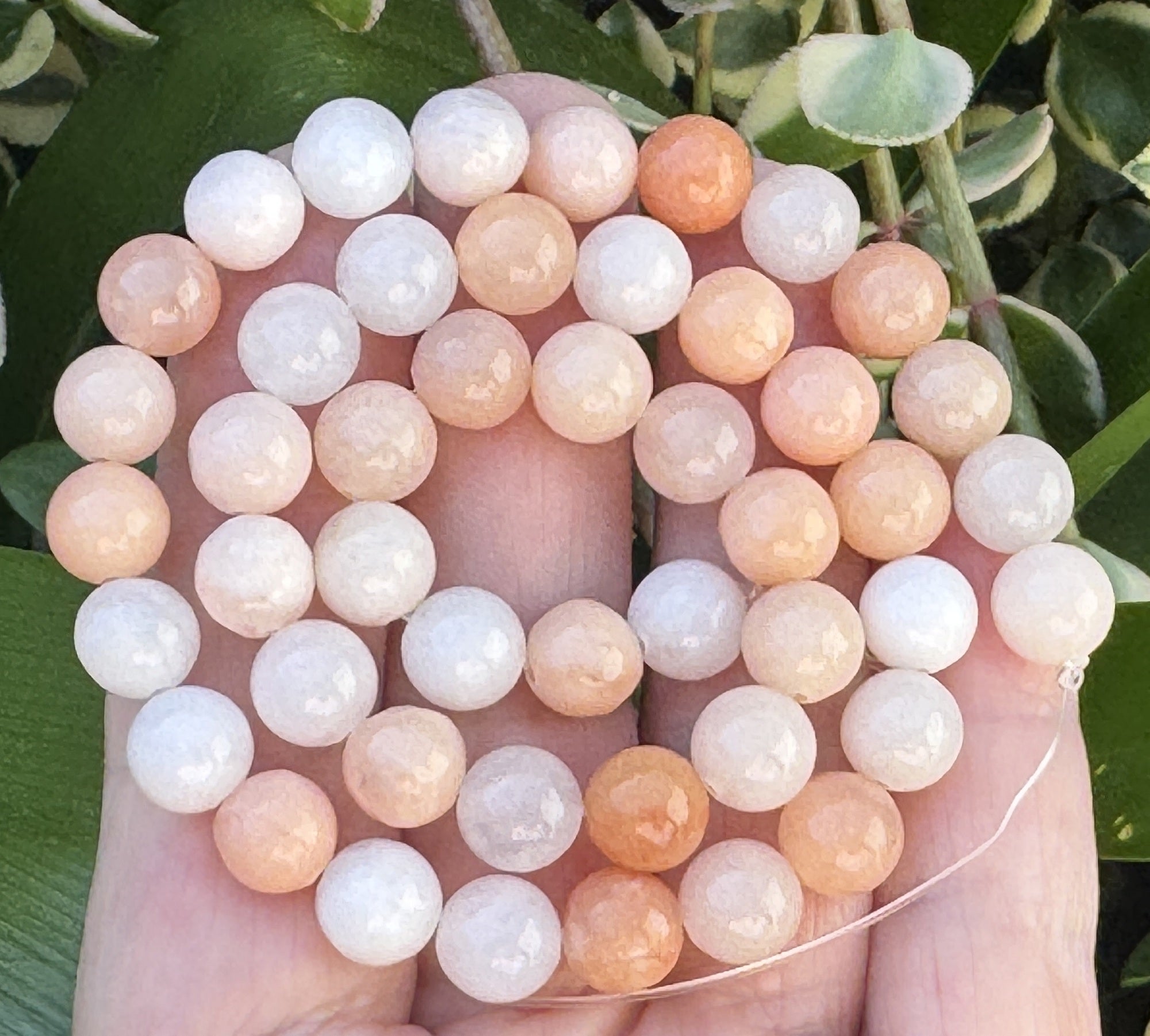 Pink Peach Aventurine 8mm round natural gemstone beads 15" strand - Oz Beads 