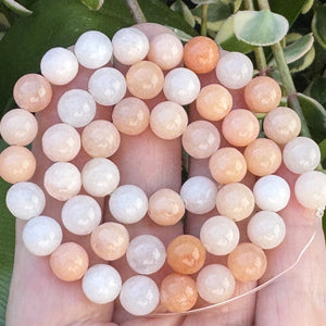 Pink Peach Aventurine 8mm round natural gemstone beads 15" strand - Oz Beads 