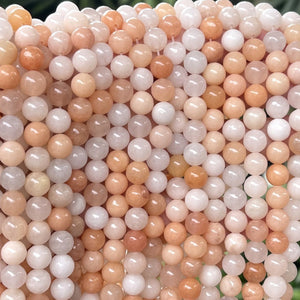 Pink Peach Aventurine 8mm round natural gemstone beads 15" strand - Oz Beads 