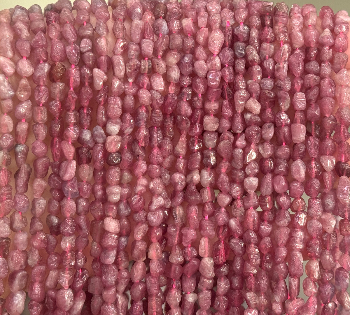 Pink Tourmaline 4-5mm tiny nuggets natural gemstone beads 15.5" strand - Oz Beads 