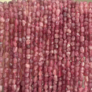Pink Tourmaline 4-5mm tiny nuggets natural gemstone beads 15.5" strand - Oz Beads 