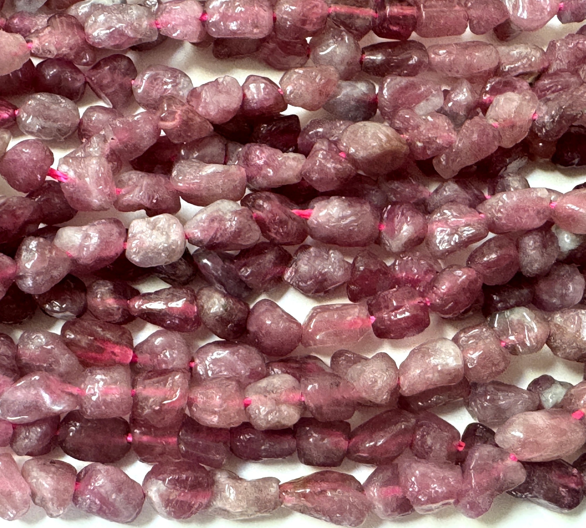 Pink Tourmaline 4-5mm tiny nuggets natural gemstone beads 15.5" strand - Oz Beads 