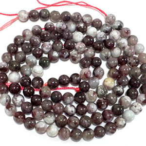 Pink Tourmaline Eudialyte 6mm round natural gemstone beads 15.5" strand - Oz Beads 